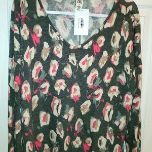 Sew In Love Abstract Floral Top, large NWT